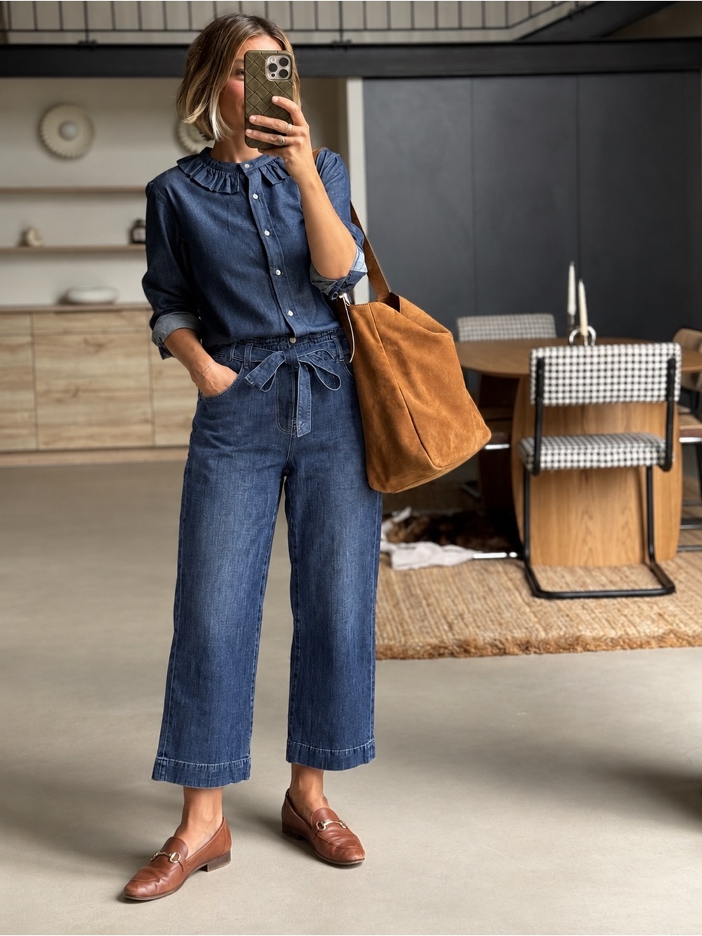 J. Crew Wide Leg High Rise Belted Jeans Size 31